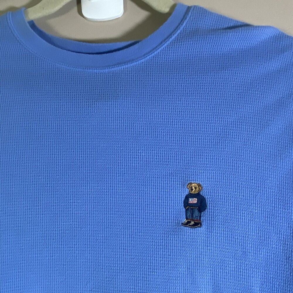Polo Ralph Lauren Mens XL Long Sleeve Waffle Knit Teddy Bear Thermal T-Shirt
